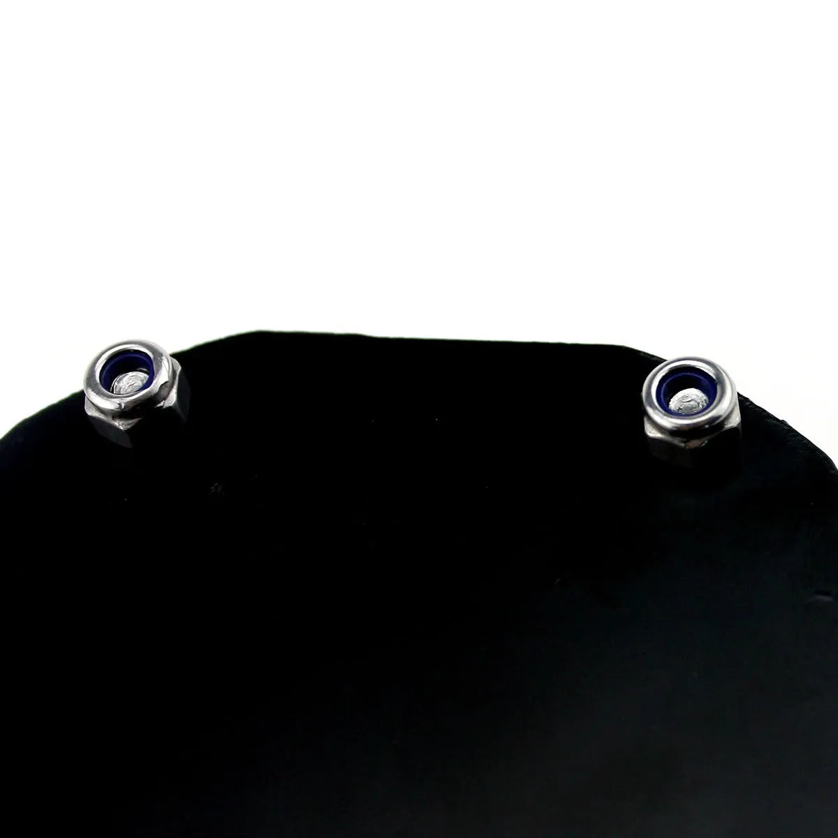 Black carbon fibre pattern metal motorcycle tax seal with anti-theft screw