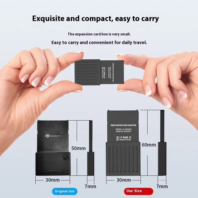 Aluminium alloy hard disk switching box for Xbox Series X and Series S consoles with screwdriver.