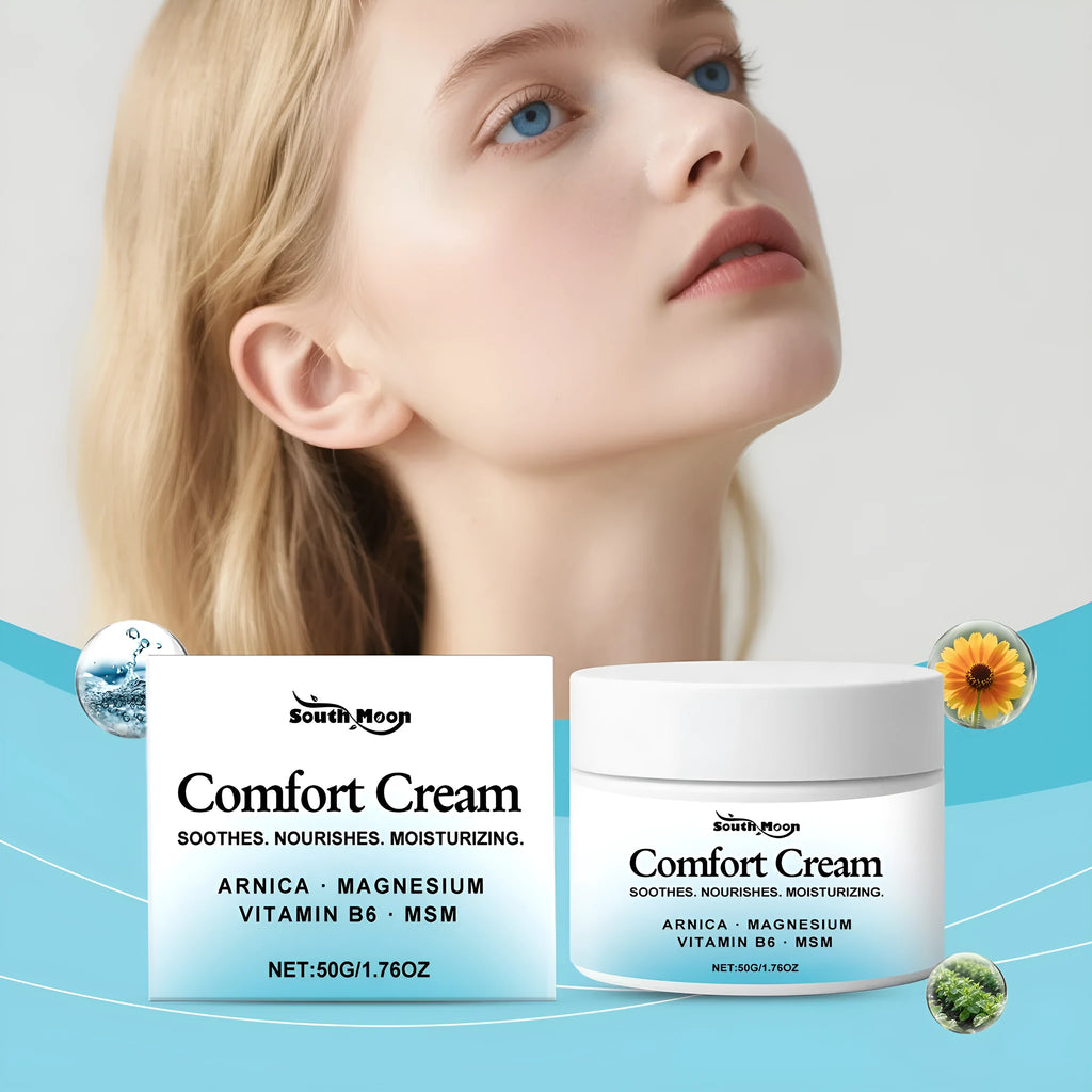 50g gentle hydrating moisturising cream in white jar with ingredients Shanjinchehua and glycerol