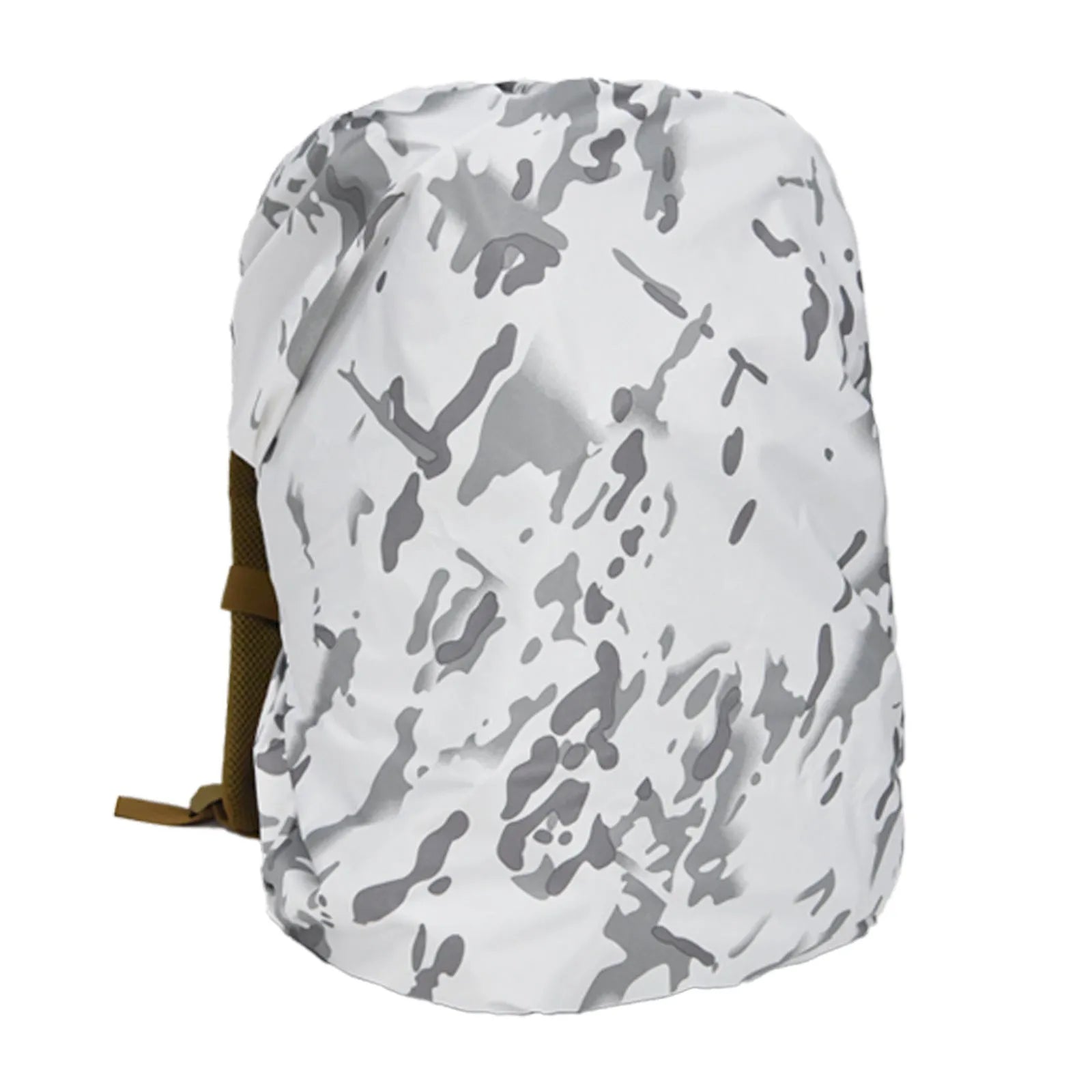 80-litre capacity backpack rain cover in Army Green colour laid flat.