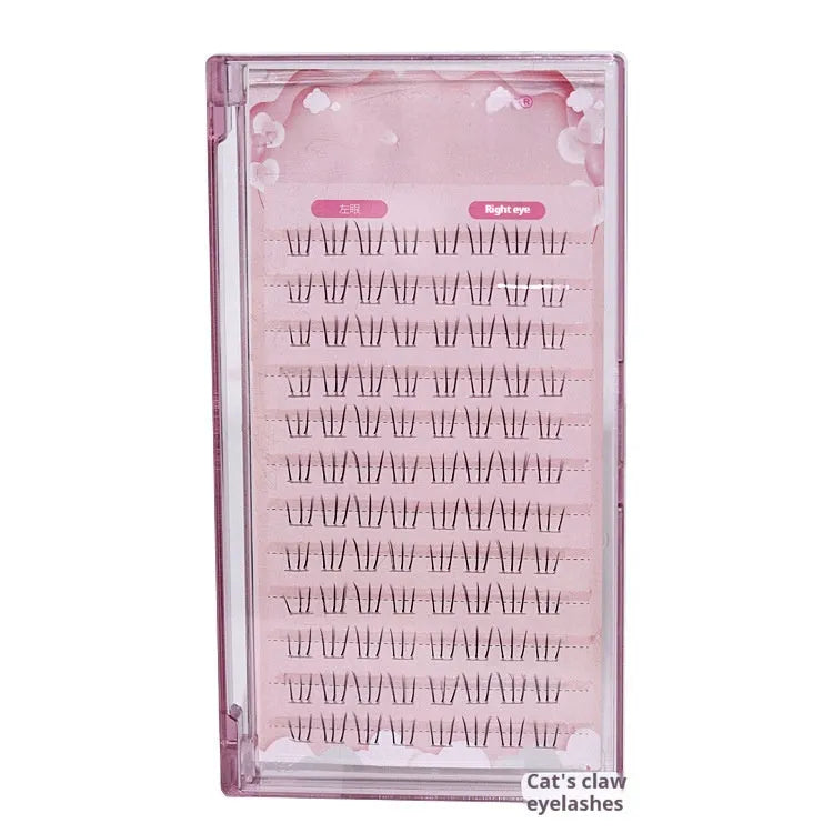 Kitten's paw false lower eyelashes with 12-row segmented design and 4-6mm length variation