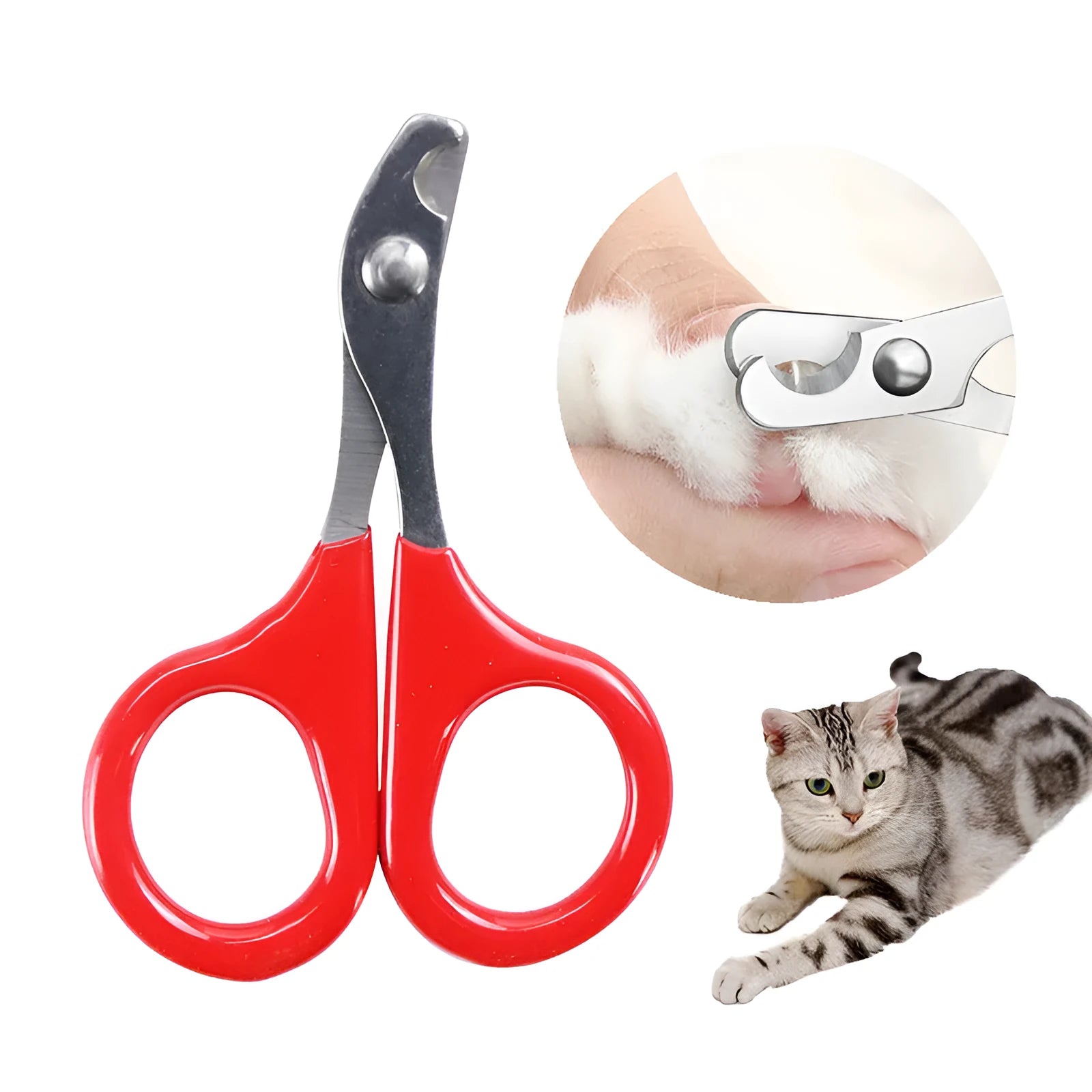 Pet nail clippers stainless steel blades plastic rubber handle small dog cat grooming tool
