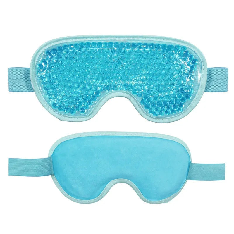 White rechargeable portable cold and hot compress eye mask with carrying case and accessories