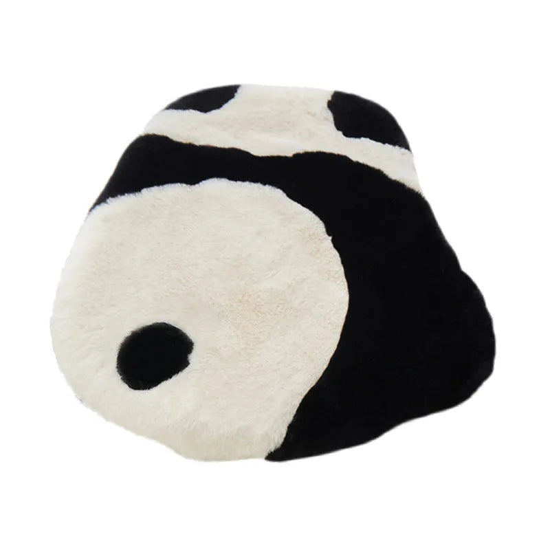 Cartoon panda automotive lumbar support cushion with plush material and PP cotton filler