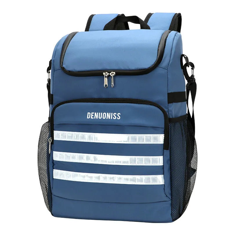 20-litre waterproof backpack with bottle opener on shoulder strap in modern simplicity design