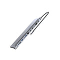 Grey 12-in-1 USB-C docking station with USB 3.1 interface and 15cm cable for multi-screen display setup