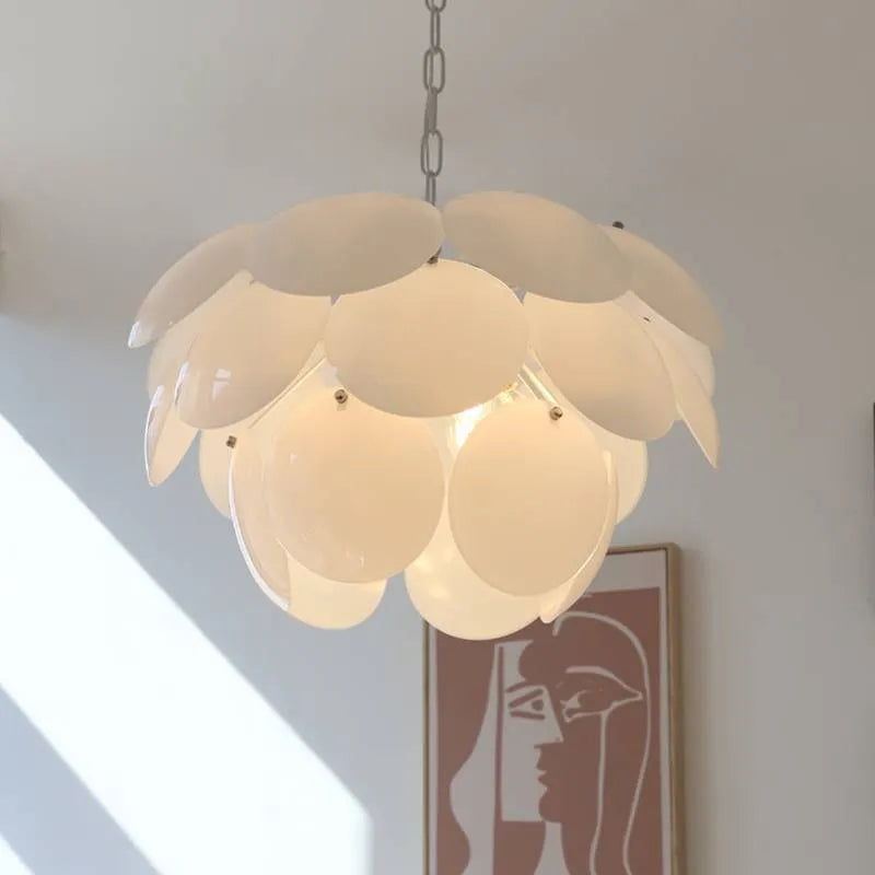 Round glass pine ceiling light in 45cm and 55cm diameters, 110V, for living room and bedroom