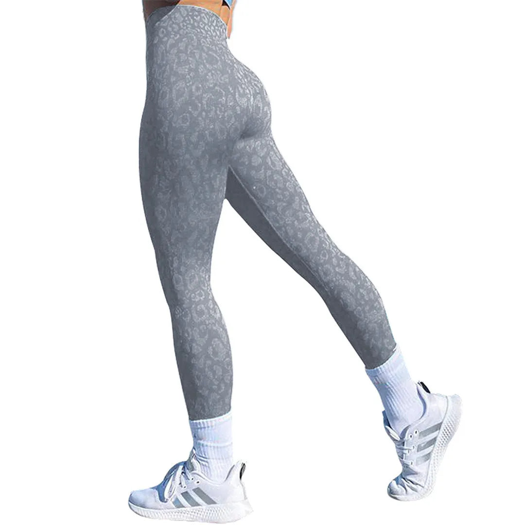 Women's butt lifting leggings in camouflage pattern with high waistband for workouts