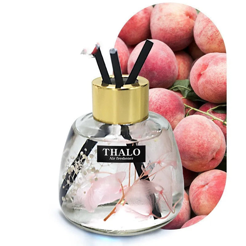 Glass bottle car fragrance ornament with loose incense for vehicle scent control