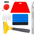 Plastic car film smoothing tool set for automotive window tint and vehicle wrap installation