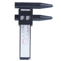 Electronic digital caliper hole distance measuring tool on a workbench