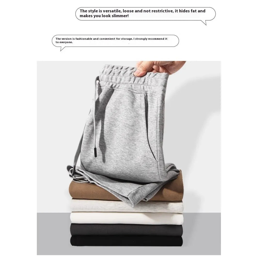 Men's straight-leg cotton summer shorts in light grey, shown on a hanger.