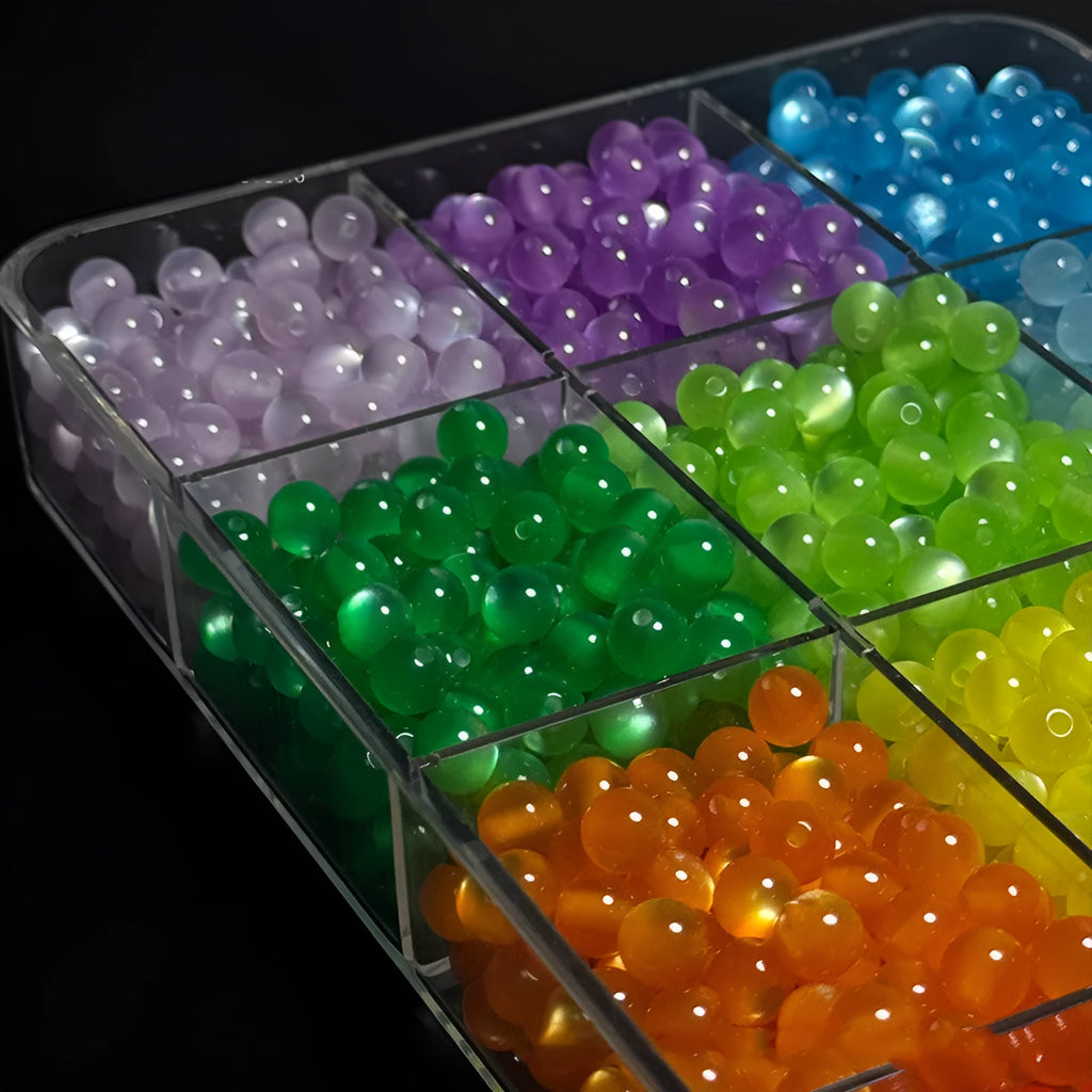 Cat eye round resin beads in 10mm size with epoxy finish