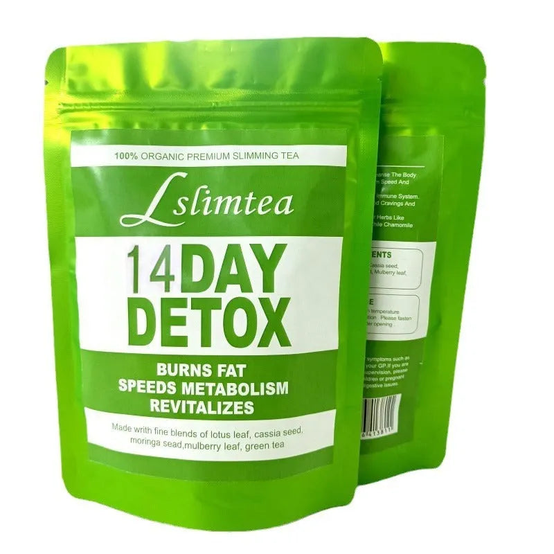 14 individual sachets of herbal detox tea with 3g portions in complete 42g programme pack