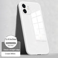 Liquid silicone glass phone case with embossed back cover in black for iPhone