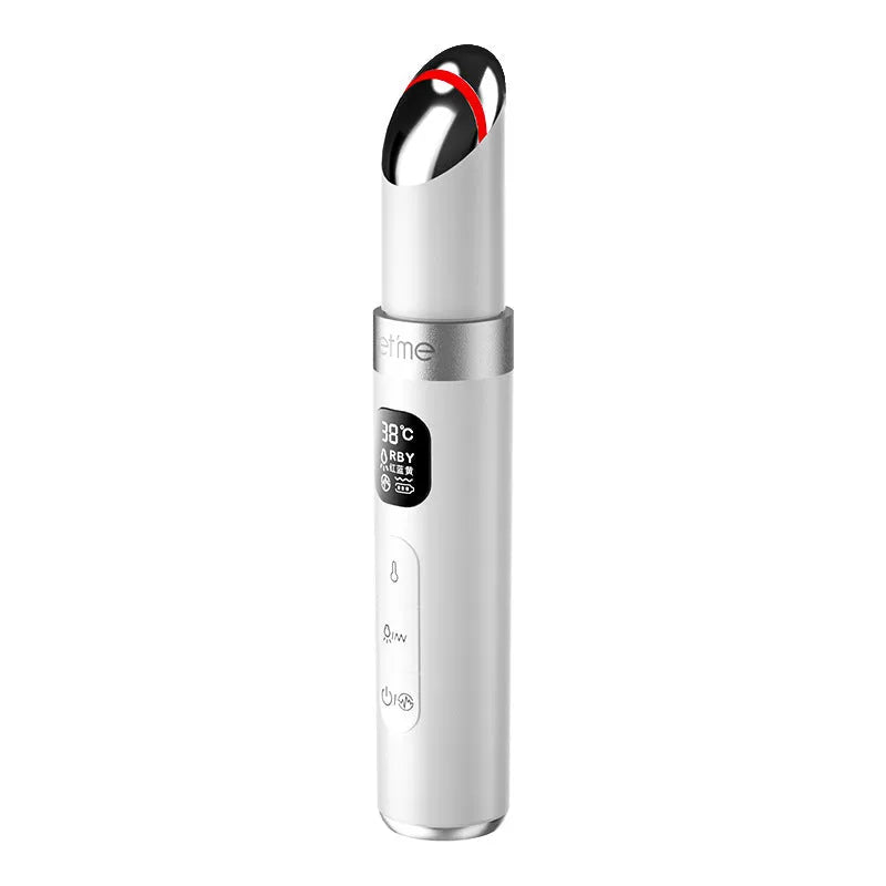 White eye bag removing massage instrument with colour light function for home facial massage