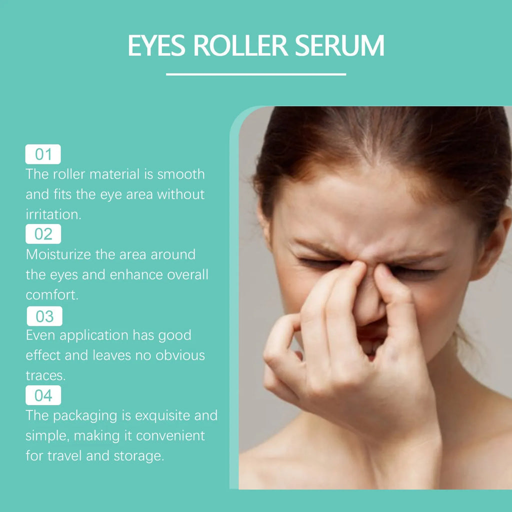 8ml cooling eye massage rollerball for under-eye area with menthol and sodium hyaluronate gel