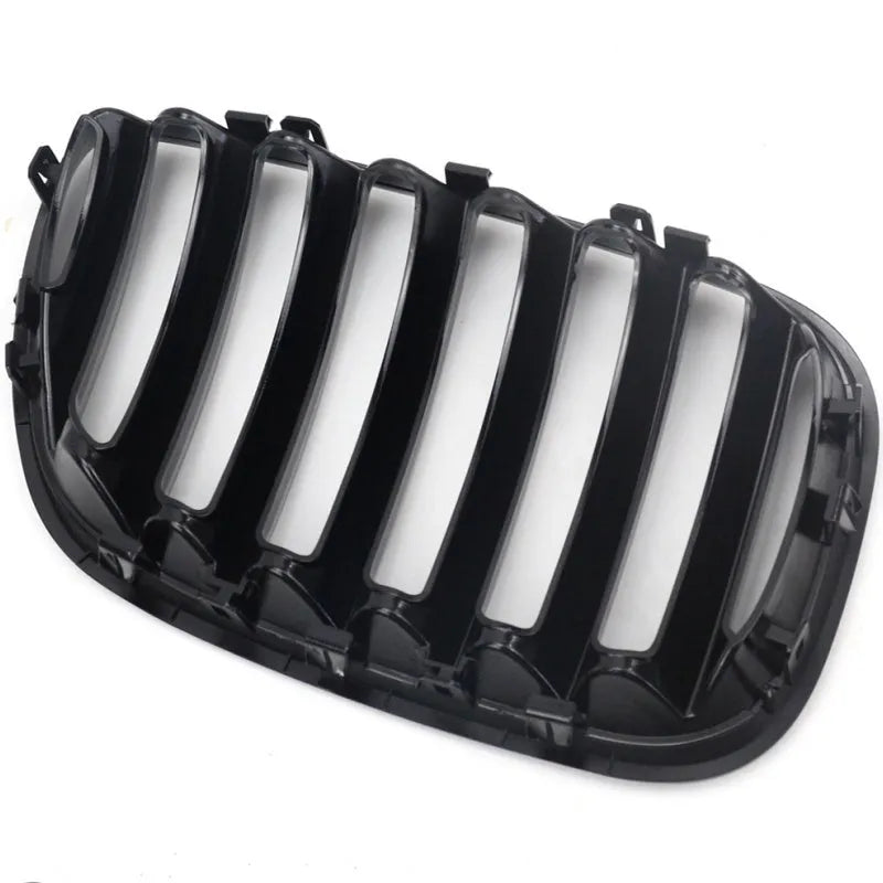 BMW X5 E53 replacement grille kit with 204-middle grid mesh pattern in bright black ABS plastic