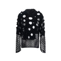 Black men's hooded sweater with pearl decoration, loose fit pullover design