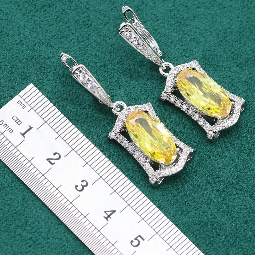 Women's anti-allergy zircon jewellery set with alloy necklace, earrings, ring, and bracelet in olive colour