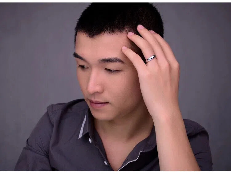 925 sterling silver ring with cow pattern design in silver colour for men couples