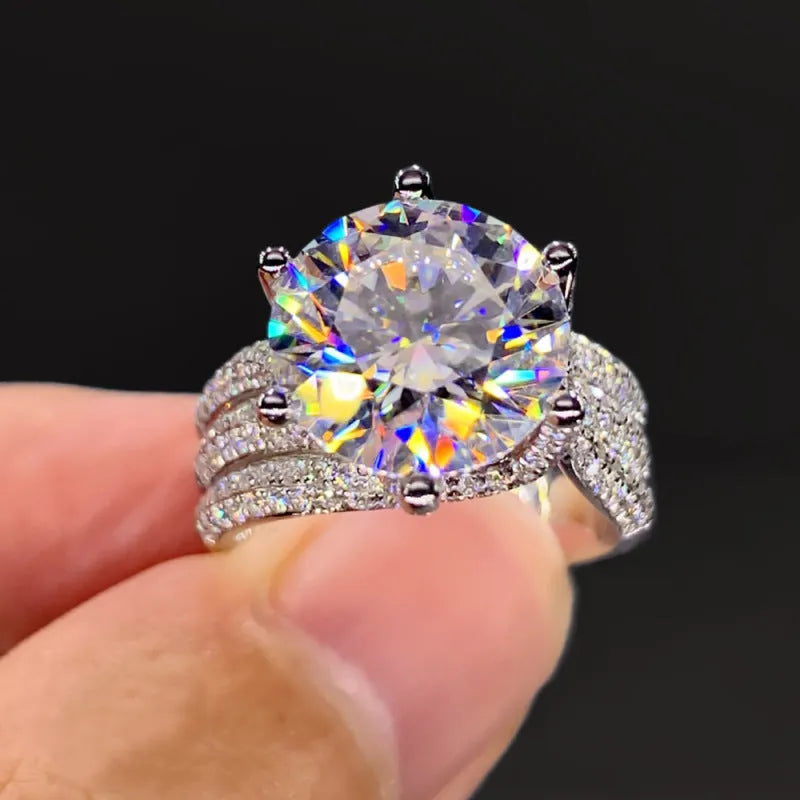 Moissanite Full Diamond Ring in Style1 with continuous row of sparkling stones on a band.