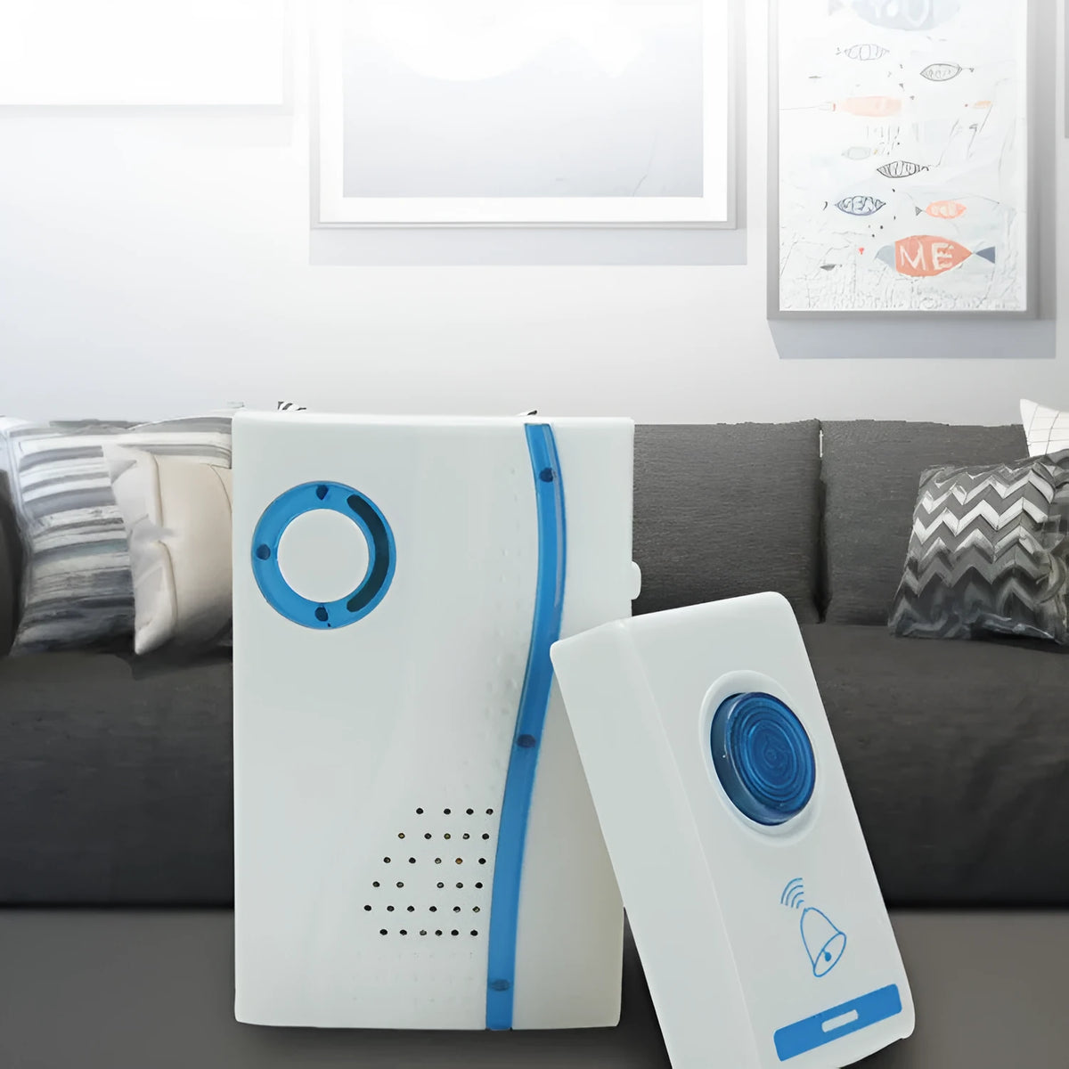 Wireless remote control doorbell set with transmitter and speaker, digital 704 model