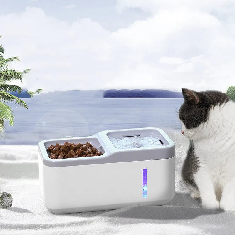 Intelligent 2.8L ABS automatic pet water dispenser for cats in black with EU plug on a floor