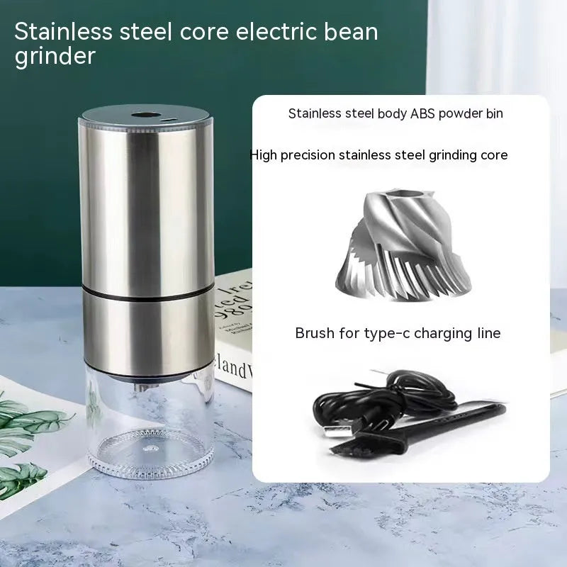 Mini electric stainless steel coffee grinder, 13W, 0.5L capacity, ceramic or steel core, 985 Black
