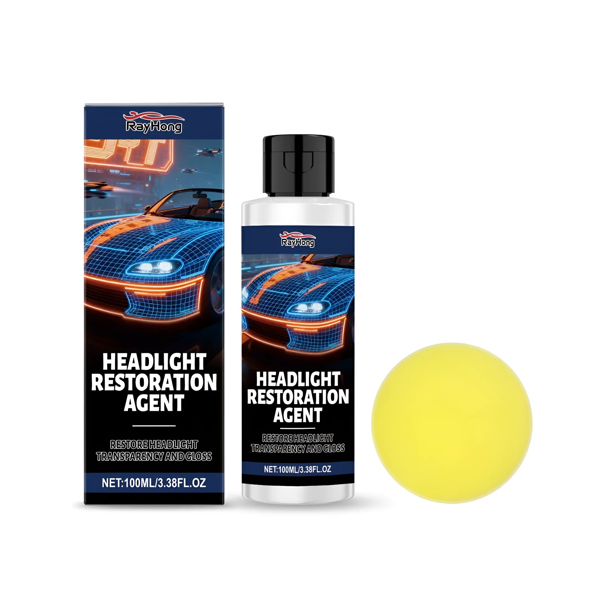 100ml Car Headlights Nursing Agent bottle with PTFE formula for restoring lens clarity