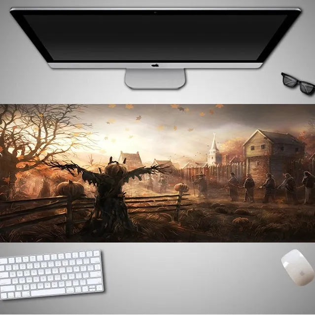Halloween oversized mouse pad with non-slip rubber backing in various pattern designs