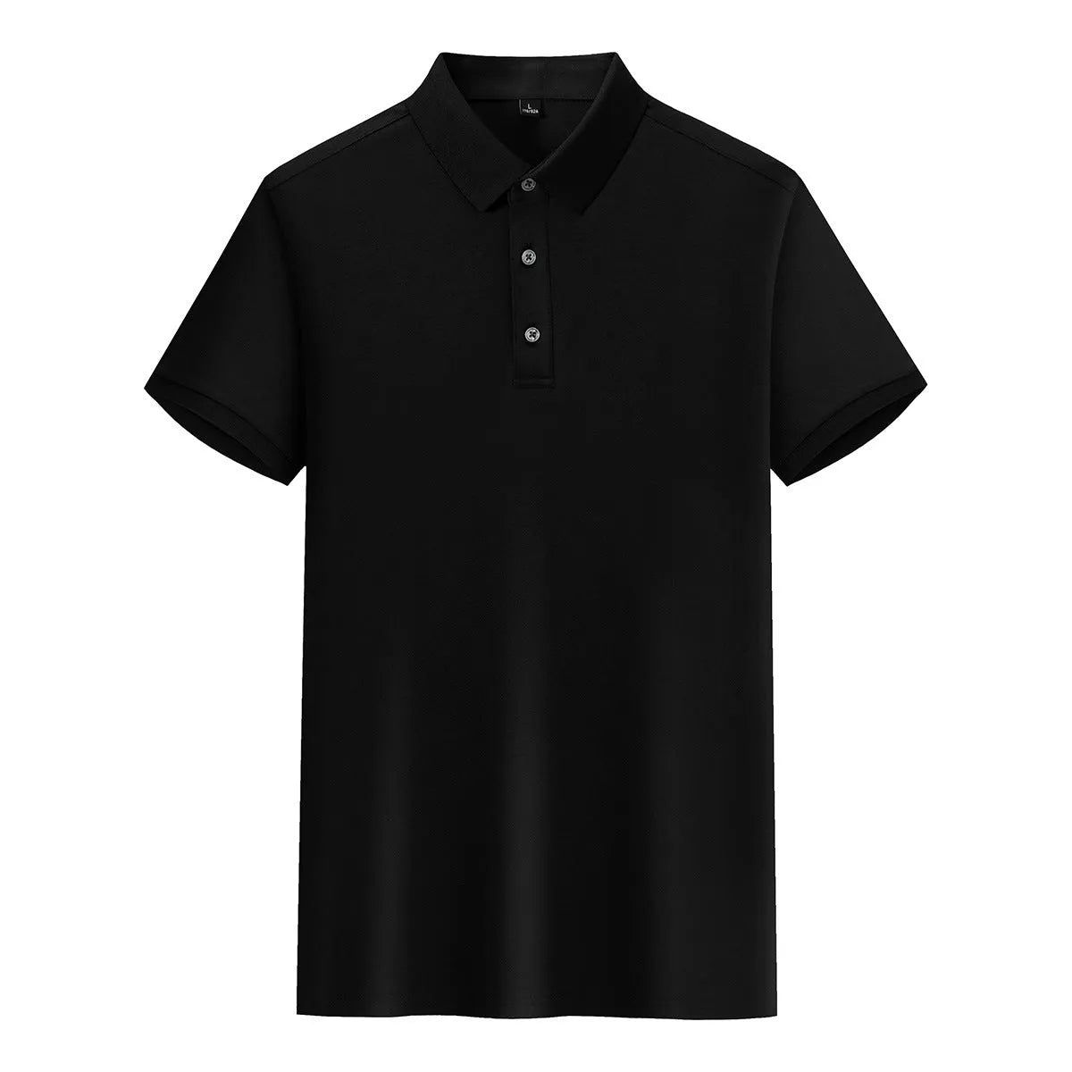 Short-sleeved V-neck lapel t-shirt in mulberry silk cotton blend for business wear, shown in multiple colours.