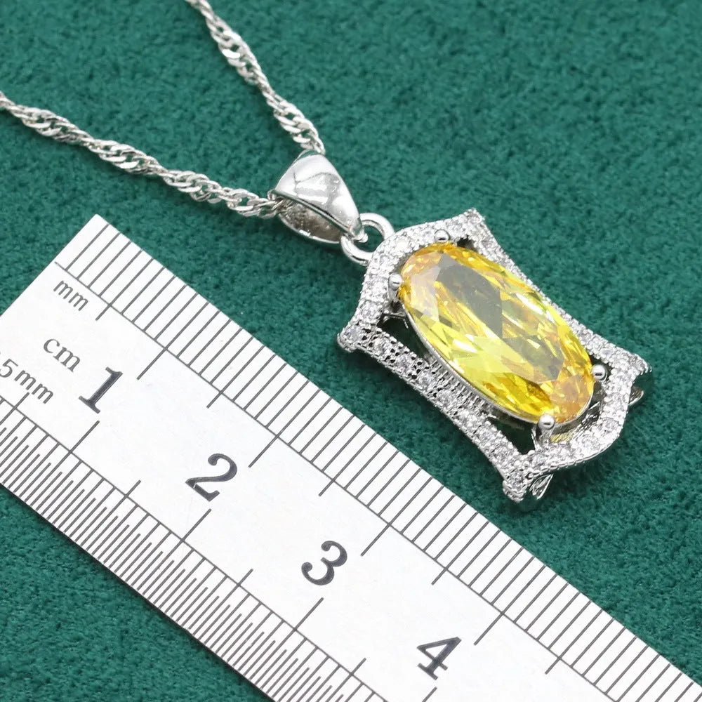 Women's anti-allergy zircon jewellery set with alloy necklace, earrings, ring, and bracelet in olive colour