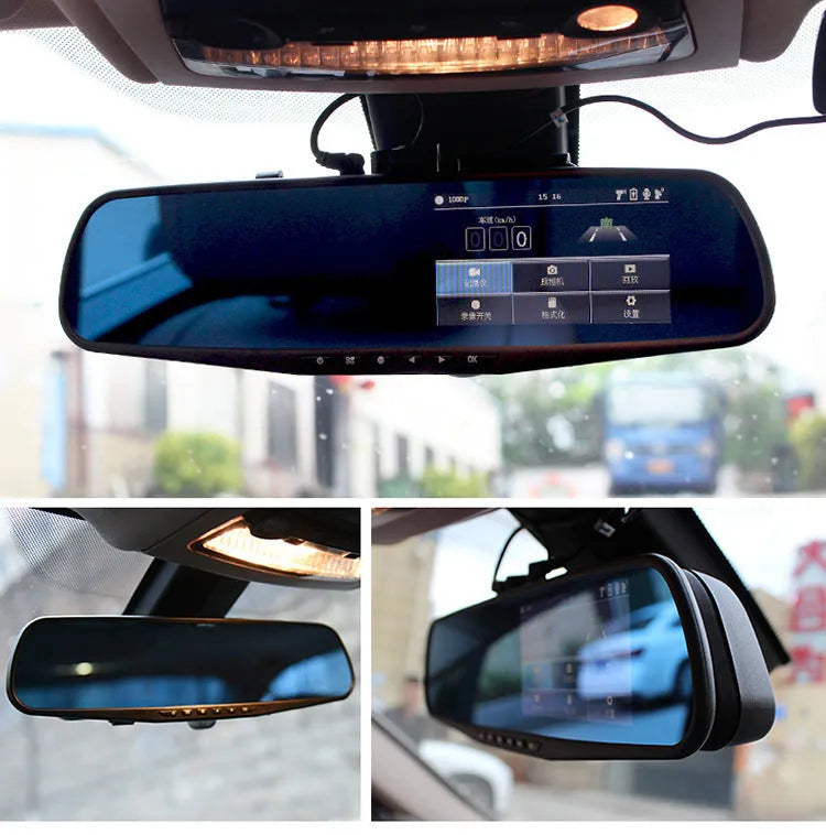 HD front and rear driving recorder with 4.5 inch screen and reversing image function