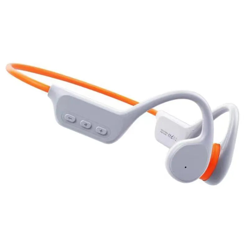 Ear-mounted wireless Bluetooth headset with bone conduction, 32G memory, and waterproof design