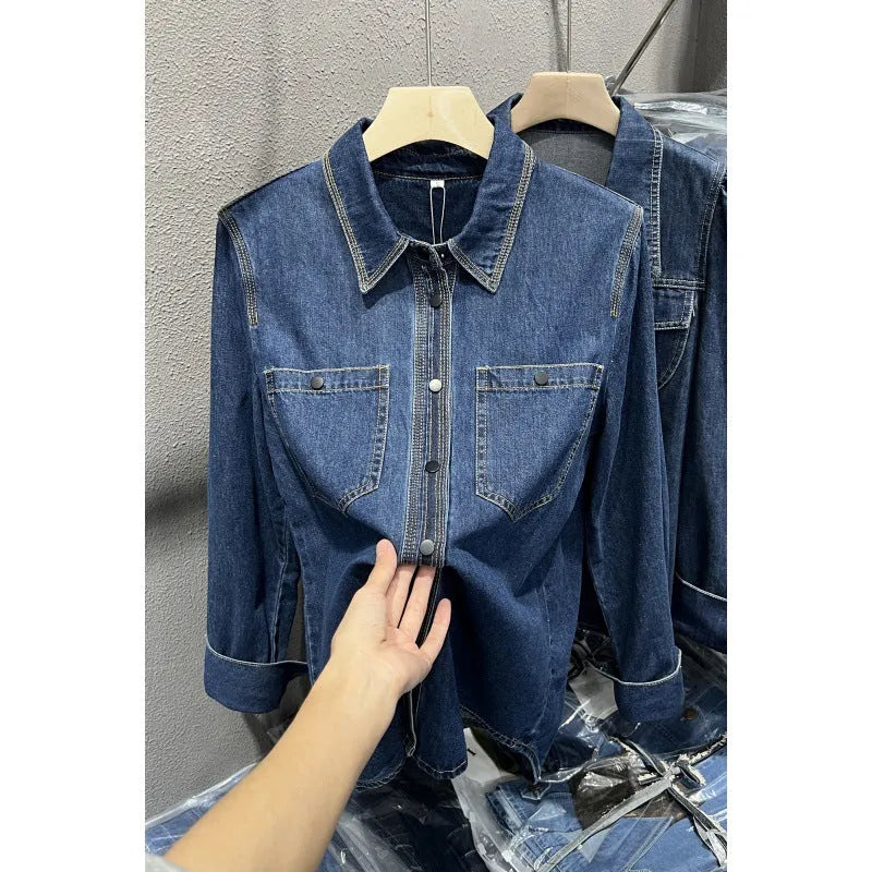 Layered retro top long sleeve polyester casual fashion top in picture colour sizes S to 2XL