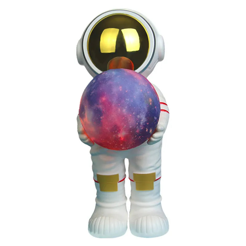 Spaceman starry sky projection lamp on surface showing star projection and speaker grille