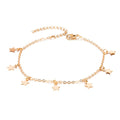 Simple star fashion anklet jewellery in gold and silver alloy electroplated finish geometric women's accessory