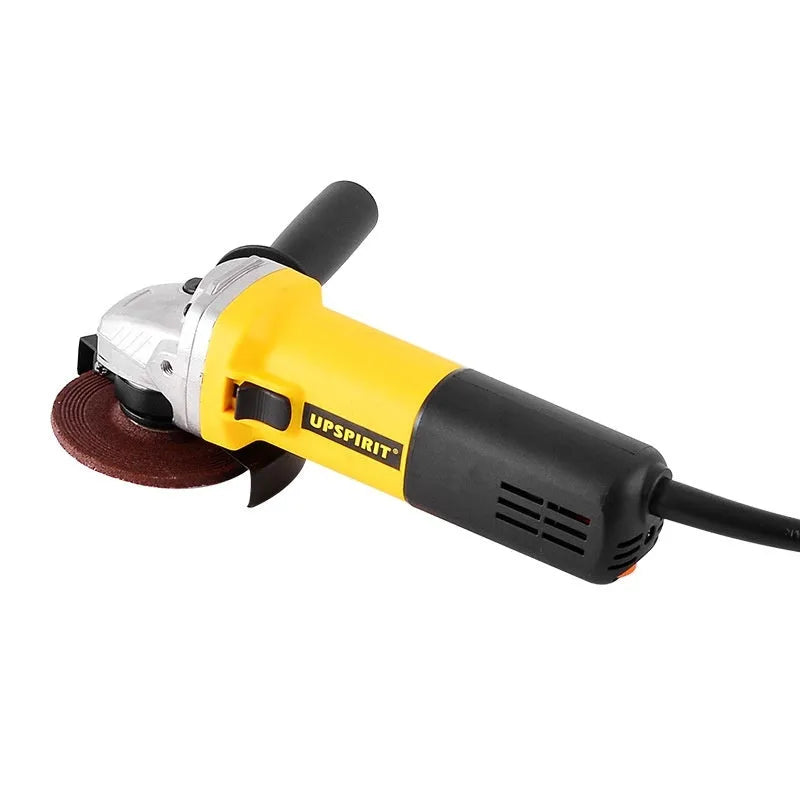 125mm household angle grinder with 1050W motor, 11000 RPM cut-in speed, and 14mm spindle for cutting and polishing.