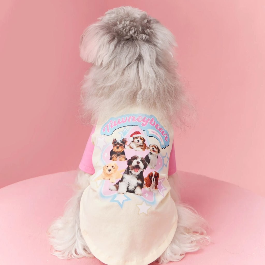 Red embroidered cotton summer clothing for dogs on small to extra large breeds