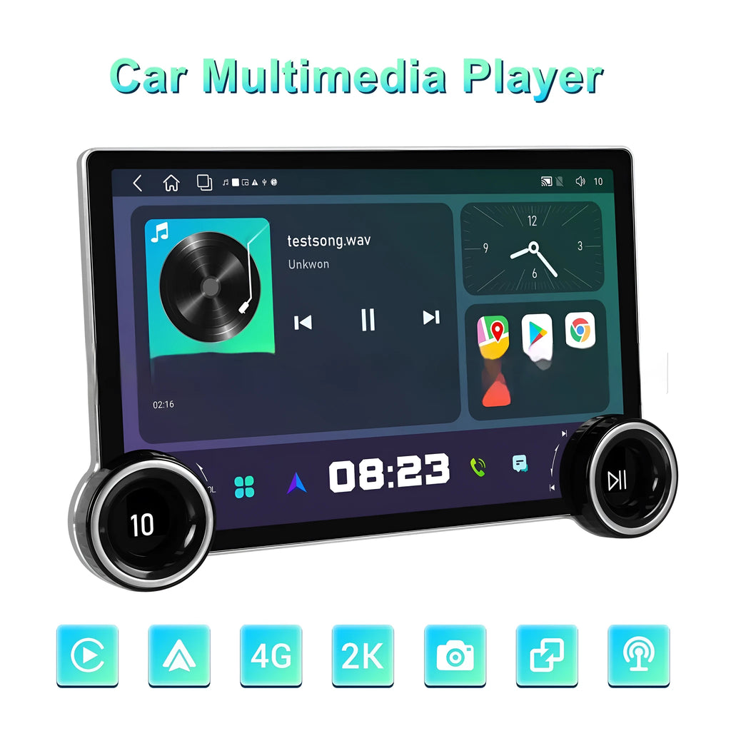 11.8-inch Android car multimedia player touchscreen with dual control knobs