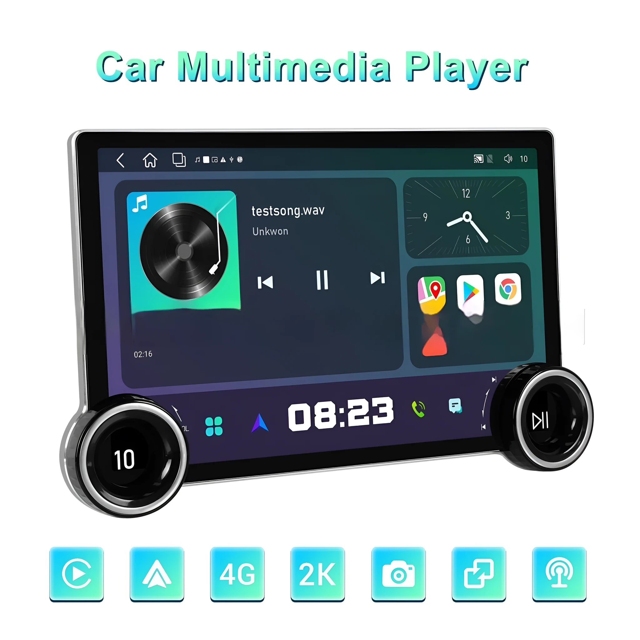 11.8-inch Android car multimedia player touchscreen with dual control knobs
