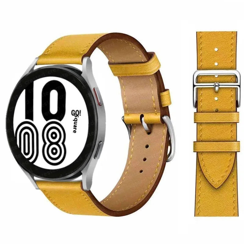 Microfiber single ring leather watch strap in brown with straight buckle, 20mm width