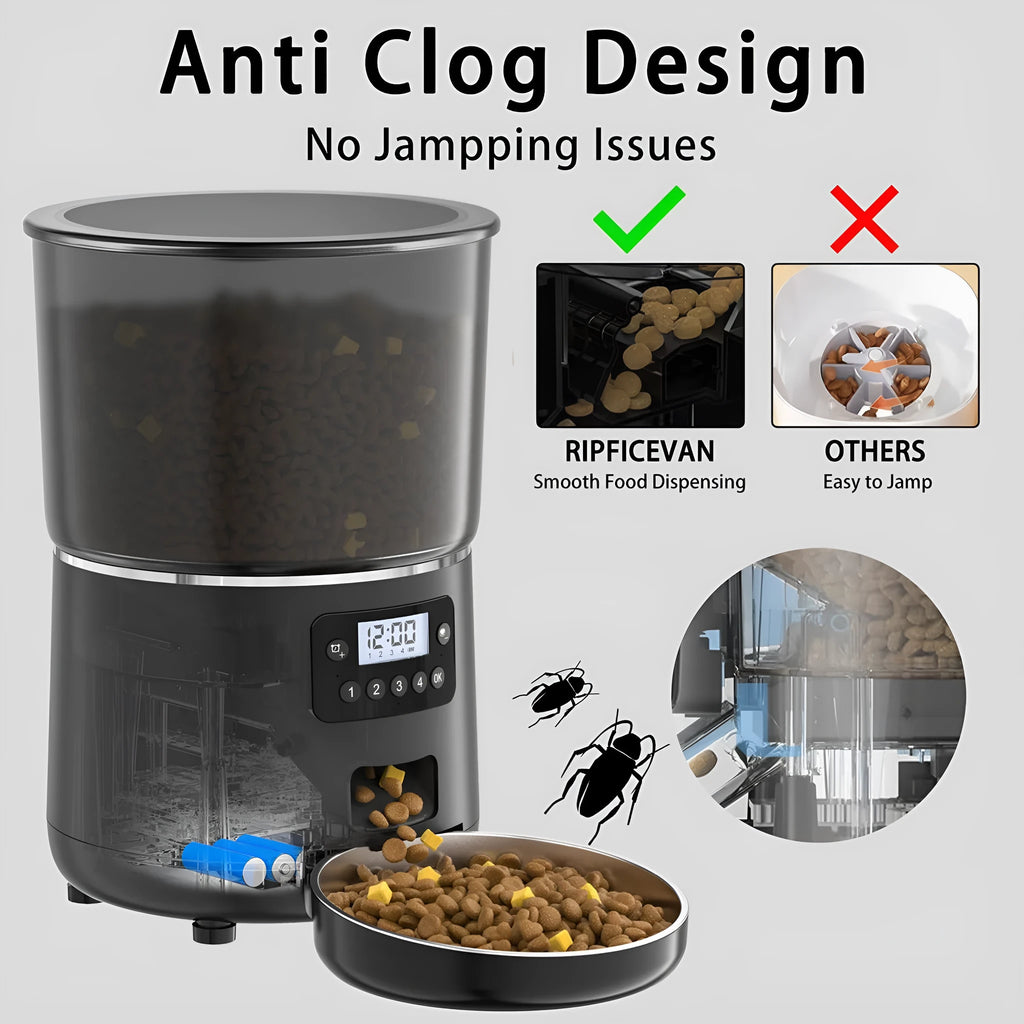 Pet 4L Smart Graffiti APP Automatic Pet Feeder Black Button PFF040 for dogs and cats