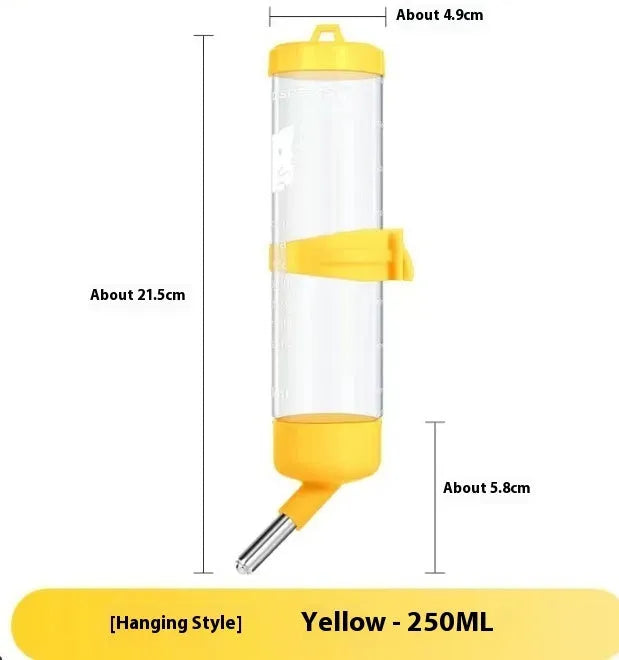 Green plastic ball kettle water feeder for small pets with leak-proof design and 250ml capacity.