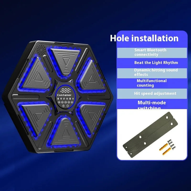 Intelligent music electronic boxing wall target with rhythm training functions and wall mounting options