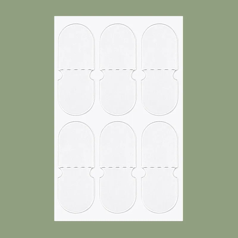 Transparent TPU ear support patches showing frosted and clear options with 0.1cm thickness