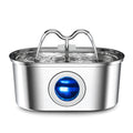 Stainless steel pet water dispenser with elliptical wave double mouth design for dogs and cats