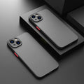 Frosted hard protective iPhone case with full lens cover and fine hole skin-sensing design.
