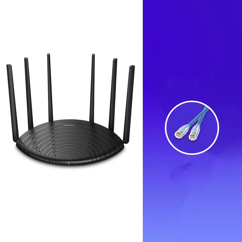 AC1900 Gigabit wireless router with compact black design showing easy-display interface